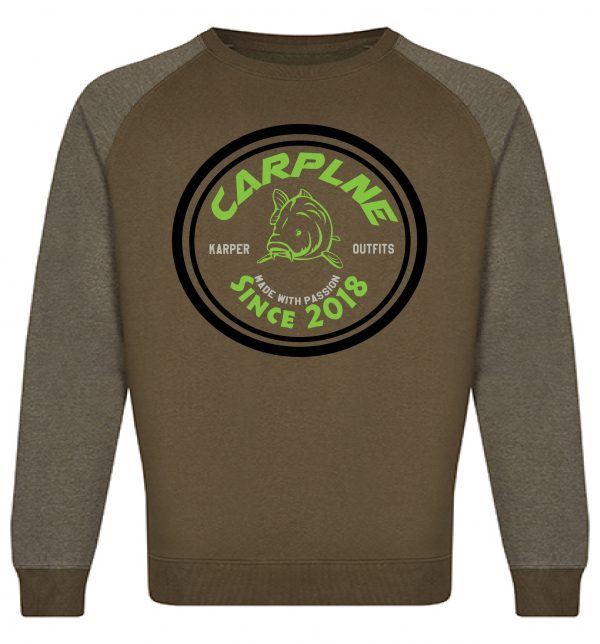 mannen crewneck olijf groen logo